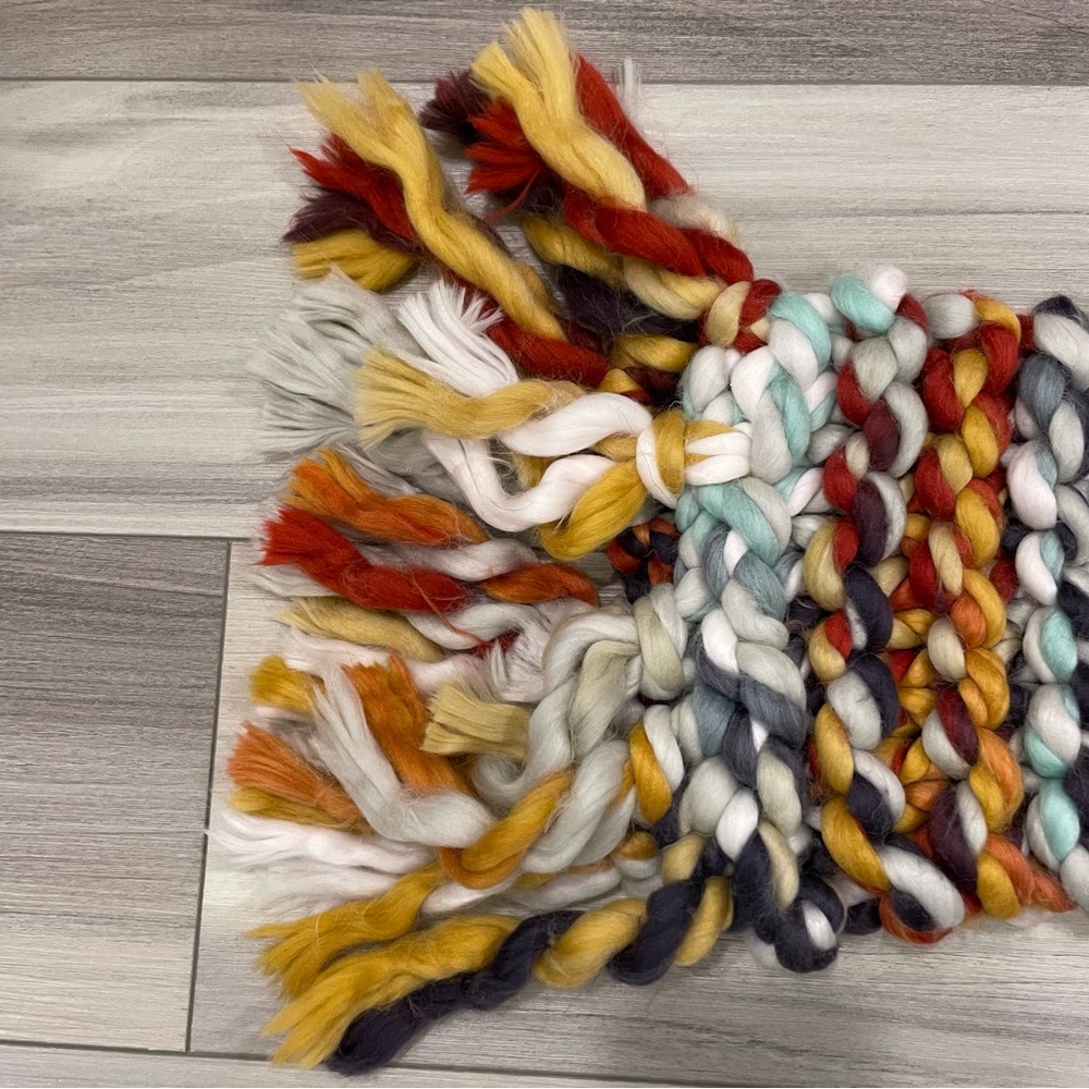 Oversized Chunky SCARF WITH FRINGE Beautiful Colours Soft Warm Fun to Wear - Picture 11 of 16